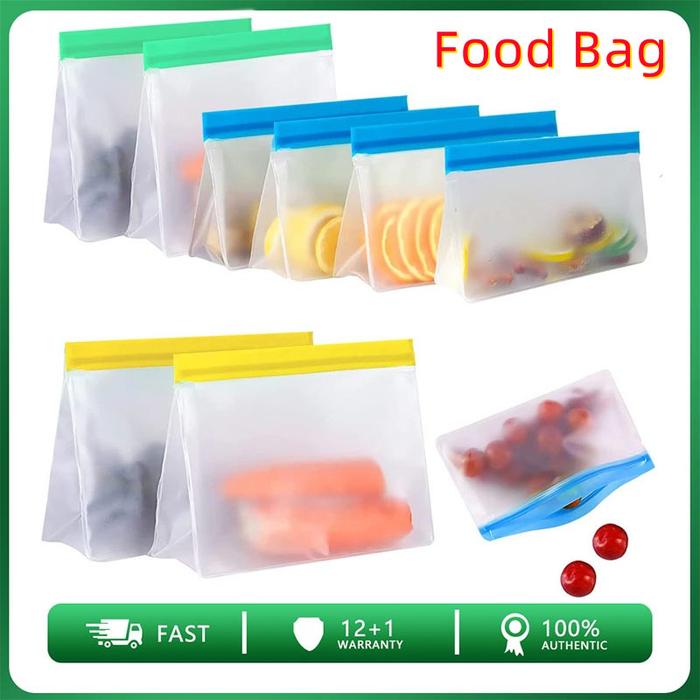 10pcsset Stand Up Silicone Food Bag Reusable Peva Fruit Fresh Bags