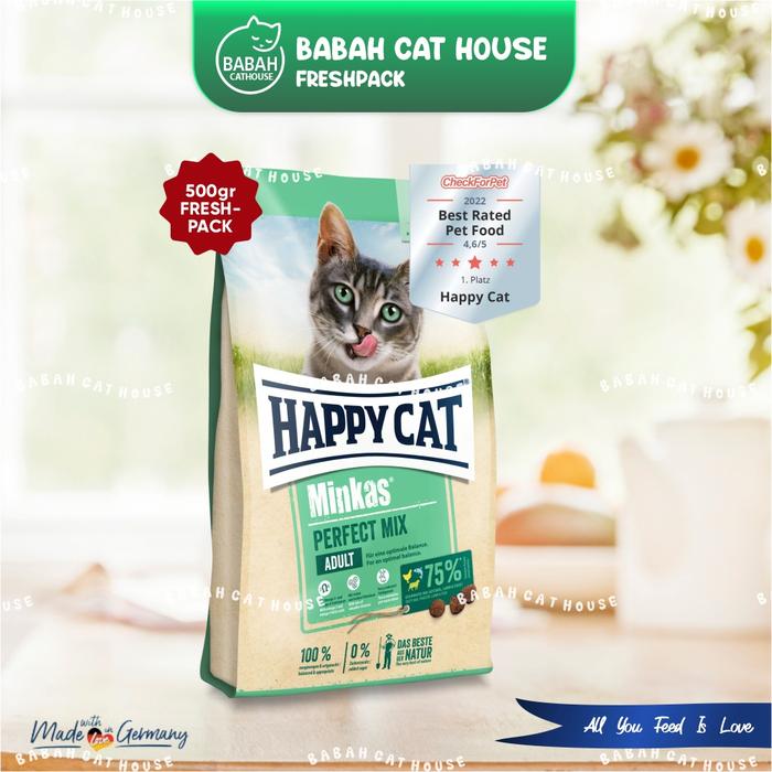 Gambar Happy Cat Minkas PERFECT MIX 500gr Food Makanan Kucing Happycat - FRESH PCK 500gr dari Babah Cat House undefined Tokopedia