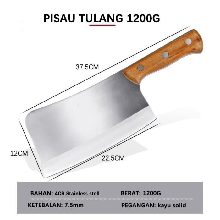 Gambar Pisau Dapur 1.2KG Jumbo Professional Super Tajam Chef Knife Golok Dagi - NO.1 (1200g) dari nbo_kitchenware undefined Tokopedia
