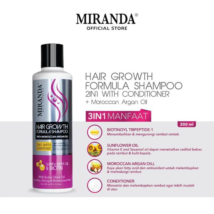 Gambar hk3 MIRANDA Hair Growth Formula Shampoo 2 In 1 With Conditioner 200 dari SYAHJEHAN47 undefined Tokopedia