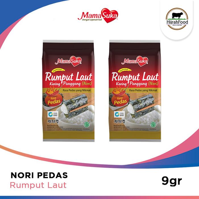 Gambar MamaSuka Roasted Seaweed / Rumput Laut Panggang (Isi 2 pack) - Spicy dari Hijrahfood Meatshop Cimuning Bekasi undefined Tokopedia