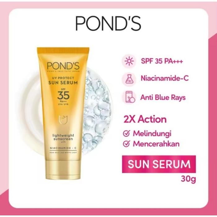 Gambar POND'S UV PROTECT SUN SERUM SPF 35 and 50 NIACINAMIDE-C 30 g - 35 dari Hafizaa Store undefined Tokopedia