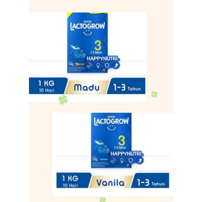Gambar Lactogrow 3-1 kg 1-3 tahun rasa madu/vanila.exp terbaru dari ridostore500 undefined Tokopedia