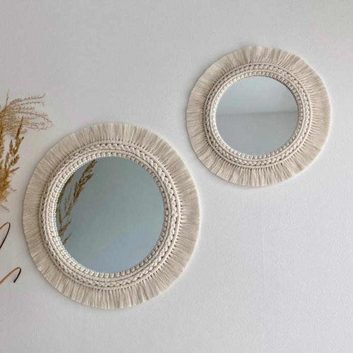 Gambar Decorative Mirrors Wall Decor Macrame Round Mirror Boho Home Decor dari sadae undefined Tokopedia