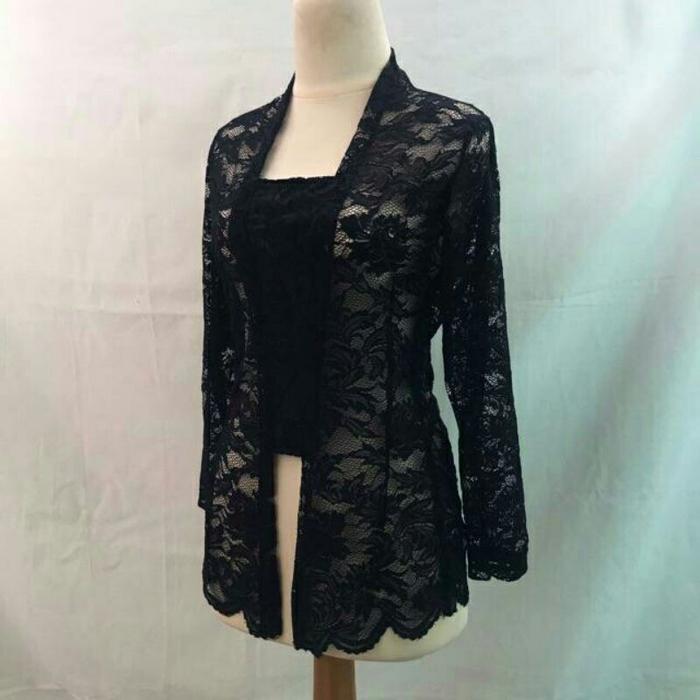 Gambar atasan kebaya brokat halus lengan panjang kutubaru jogja brukat modern - Ungu, S - Hitam, XXL = LD 100 cm dari HEVAND AL-COLLECTION undefined Tokopedia