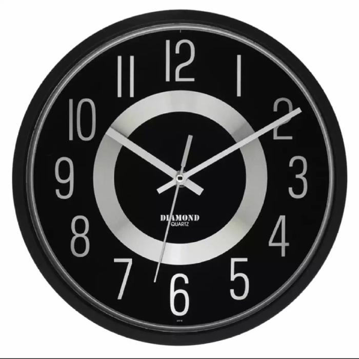 Gambar Jam Dinding DIAMOND 2711-8 Model Elegan 27 cm / Wall Clock Sweep Mewah - SIVER dari online kios undefined Tokopedia