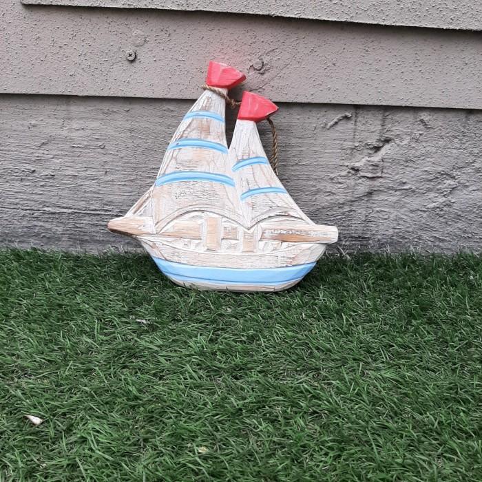 Gambar Hiasan dekorasi Dinding Boat kapal unik kerajinan tangan home decor - Biru Muda dari Homdec By D&A undefined Tokopedia