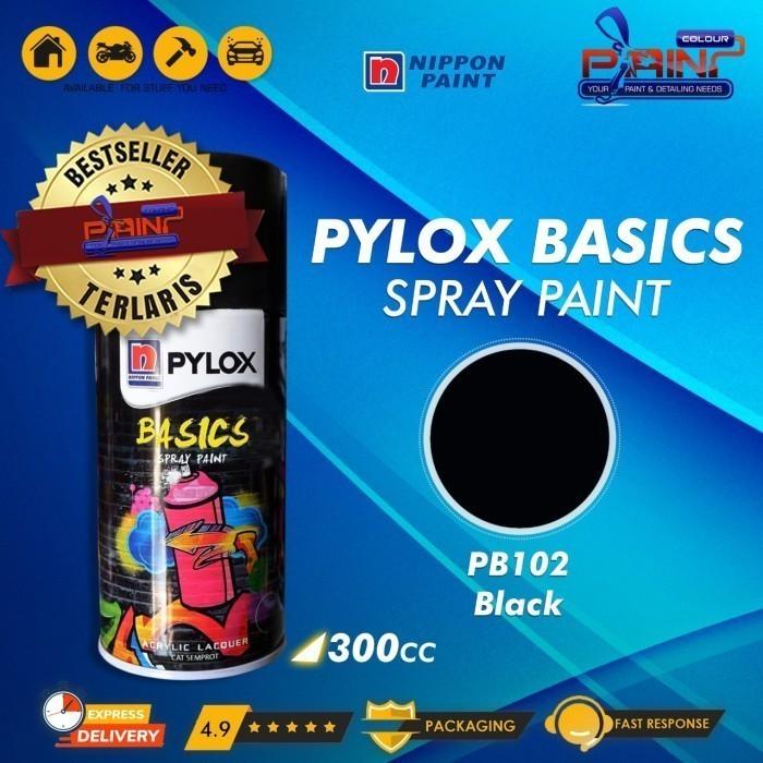 Gambar Cat Semprot Nippon Paint PYLOX BASICS 300cc - PB102 Black dari PAINT.COLOUR undefined Tokopedia