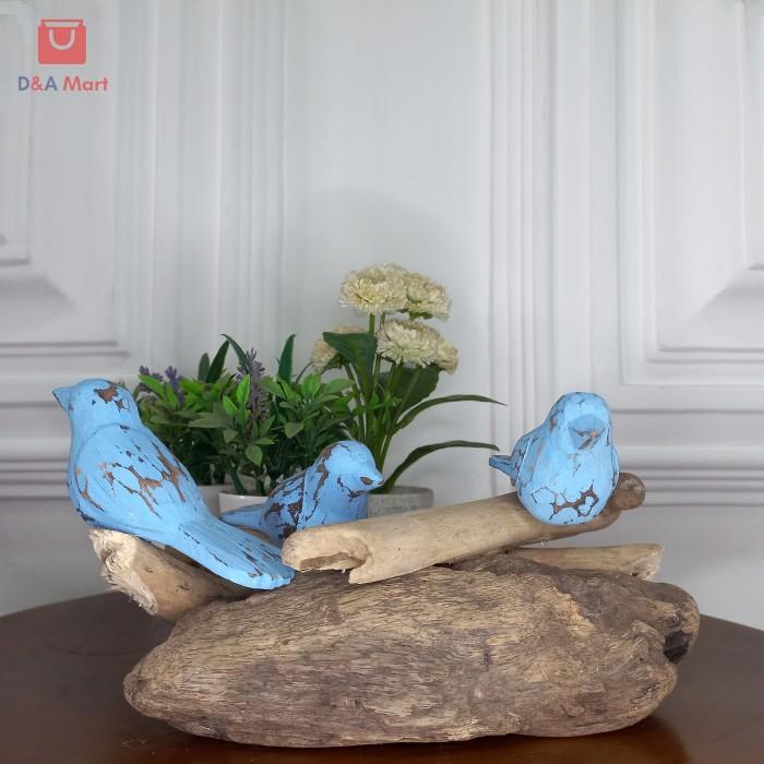 Gambar Hiasan Meja Sarang Burung kerajinan Dekorasi Home decor - Isi 3 Burung, Biru dari Homdec By D&A undefined Tokopedia