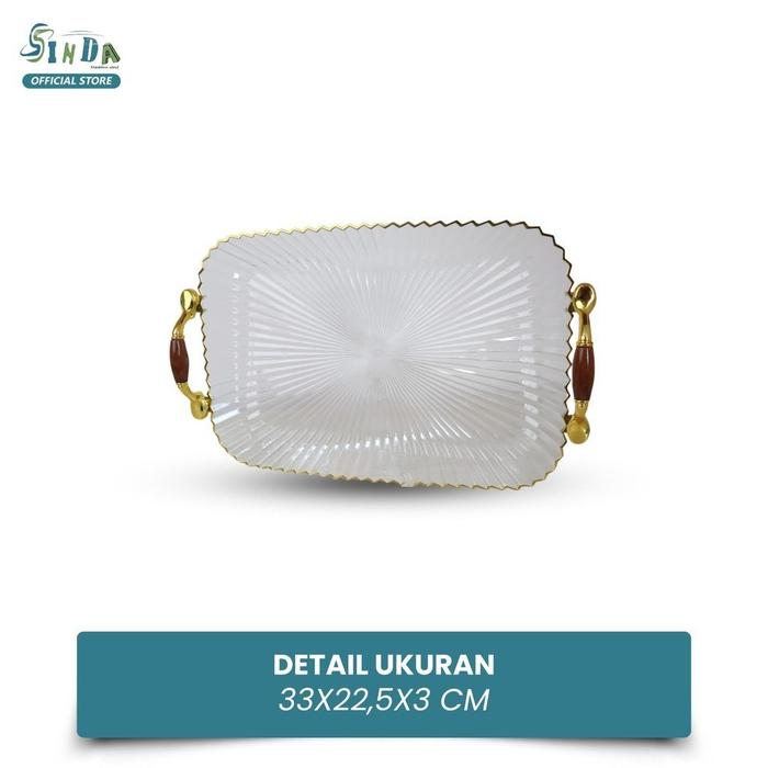 Gambar SINDA Baki Nampan Transparan Bulat kristal Plastik - 33CMx22,5CMx3CM dari Sindakitchenware undefined Tokopedia