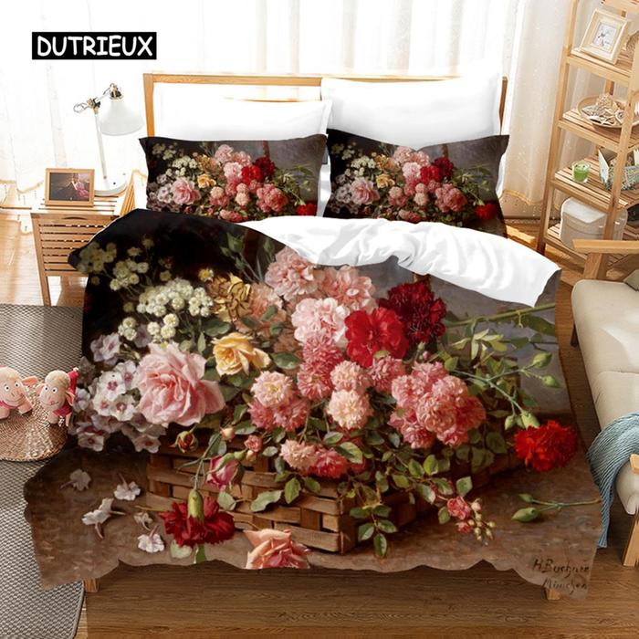 Gambar Oil Painting Flowers Digital Printing Bedding Sets Adult Bedclothes dari BAHTIARR39 undefined Tokopedia