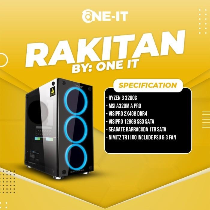 Jual PC Rakitan Ryzen 3200G RAM GB SSD 128 GB HDD TB