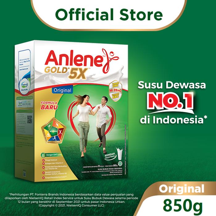 Gambar Anlene Gold 5X Susu Bubuk Dewasa Original 850g - Nutrisi Tinggi Kalsiu dari lamiyem71 undefined Tokopedia