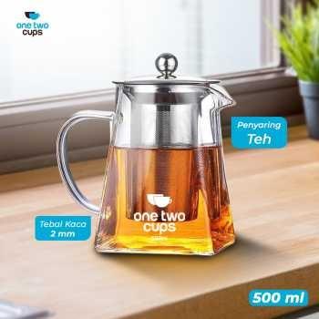 Gambar Teko Teh Kaca Tahan Panas Api Glass Teapot with Saringan - TP-761-One Two Cups - 500 ml dari Central Kit undefined Tokopedia