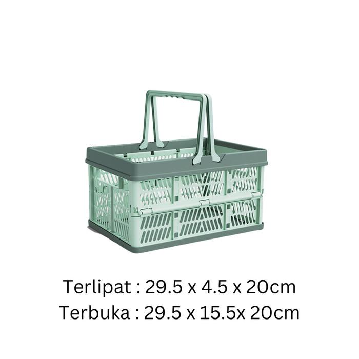 Gambar YAKI - REI Keranjang Tingkat Makanan Serbaguna Keranjang Lipat Organizer Mudah Keranjang Foldable Organiser Estetis Basket Bag Lemari Multifungsi Keranjang Buah Buahan Praktis - Green dari Yaki Home Living undefined Tokopedia