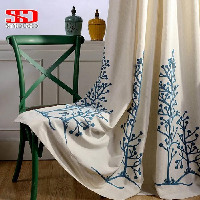 Gambar Cotton Linen Fabric Curtains Blackout For Bedroom Trees dari Vander Importir undefined Tokopedia