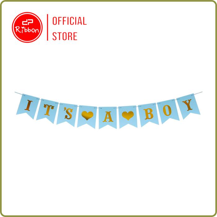 Gambar 1 Set Banner Baby Shower It's A Boy / Girl Baby Shower Blue Pink Segi5 - Blue - Its A Boy dari DEPARCEL RIBBON Kota Malang Tokopedia
