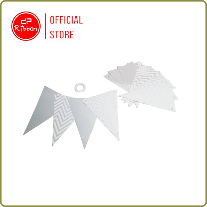 Gambar 1 Set Banner Segitiga Zig Zag Bunting Flag Triangle Dekorasi Pesta - SILVER dari DEPARCEL RIBBON Kota Malang Tokopedia