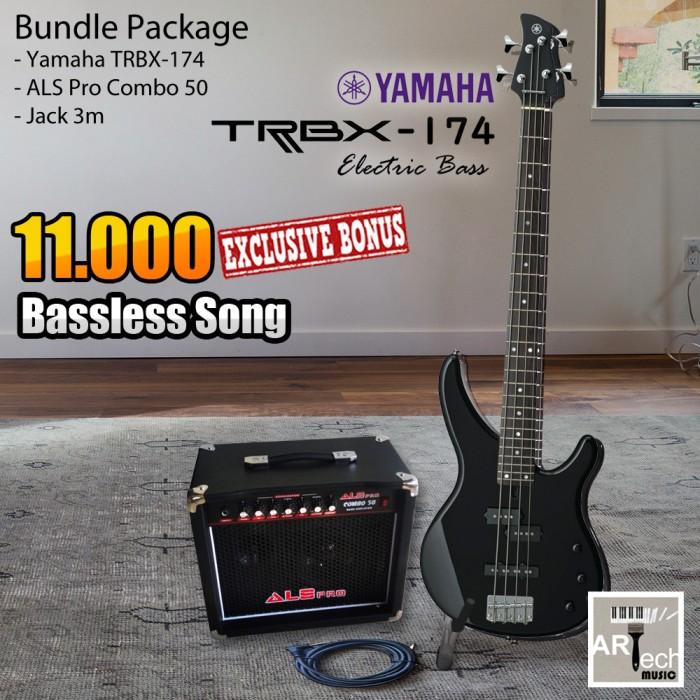 Gambar Bass Elektrik Yamaha TRBX174 Bundle Ampli Destroyer 15 - TRBX 174 - Black, ALS Pro Combo50 dari Artech Music Kota Bekasi Tokopedia