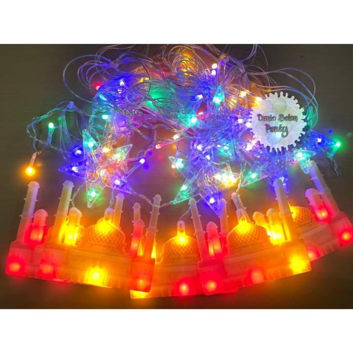 Gambar Lampu Tirai LED Idul Fitri / Lampu Hias Lebaran Acrylic - 102 Masjid RGB dari BimaPrabu undefined 5 Tokopedia