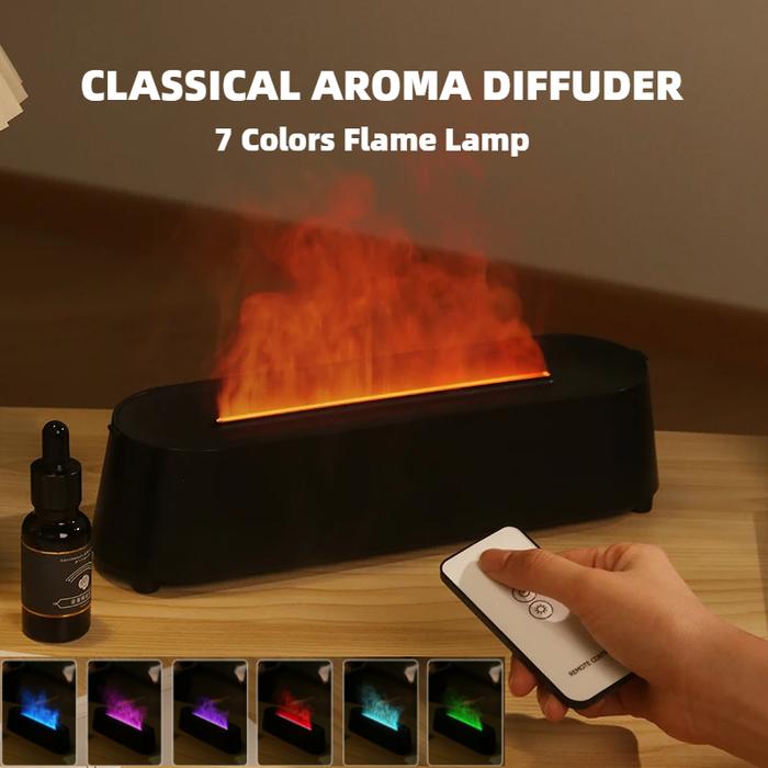 Gambar New Flame Ultrasonic Air Diffuser with Remote Control Cool Mist Maker 3D Simulation Air Humidifiers Aroma Essential Oil Diffuser dari R Otodidak undefined Tokopedia