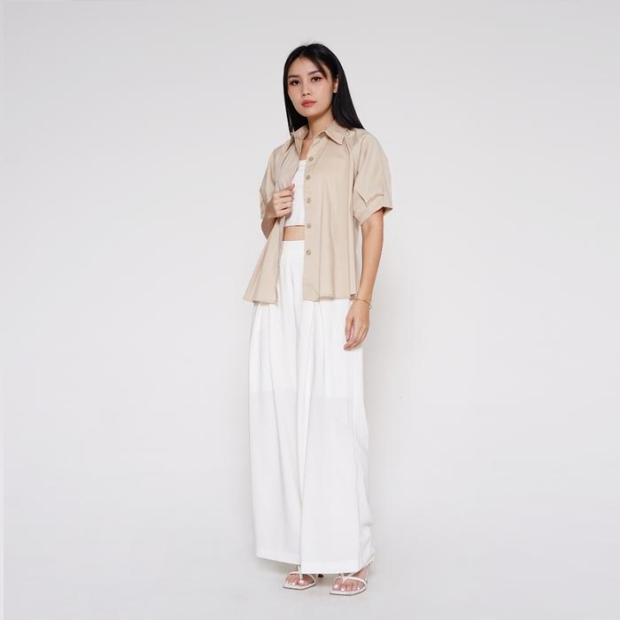 Gambar Meiji Beyond Fashion - MAJEWITHLOVE Kemeja Wanita A926 - Cream, M dari Meiji Beyond Fashion undefined Tokopedia