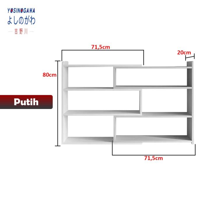 Gambar Rak Tempat Buku Lantai Ruang Tamu / Rak Pajangan Rumah Minimalis - Putih dari Grosir Yosi undefined Tokopedia