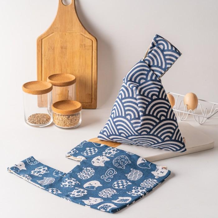 Gambar UCHII Baggu Accessories Japanese Hand Bag | Tas Mini Motif Jepang - Bl - Blue Wave dari mulyaindah11 undefined Tokopedia