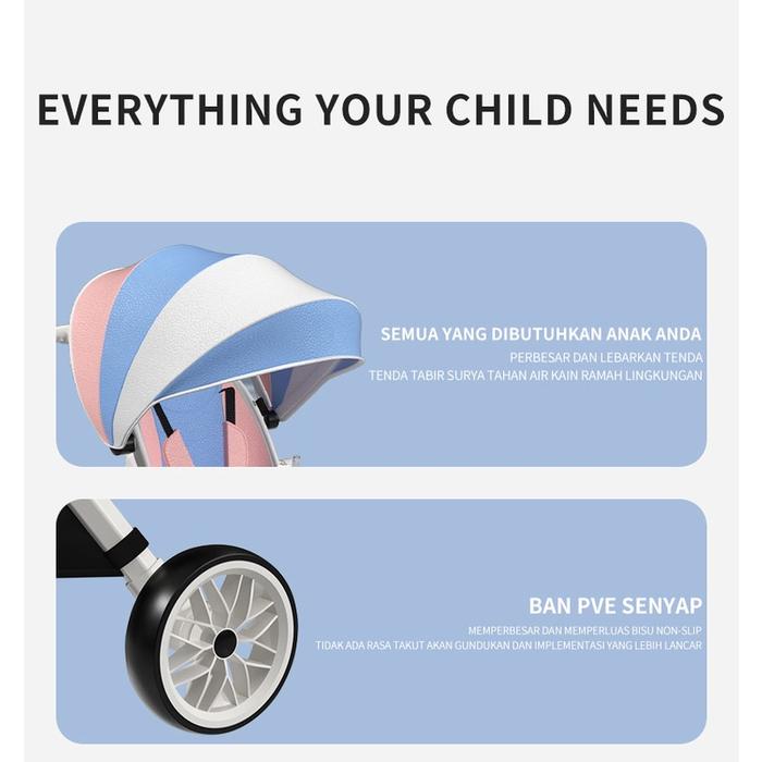 Gambar Stroller 1 Rotating Kids Stroller Baby Magic Two y Magic Strollers dari margasari13 undefined Tokopedia