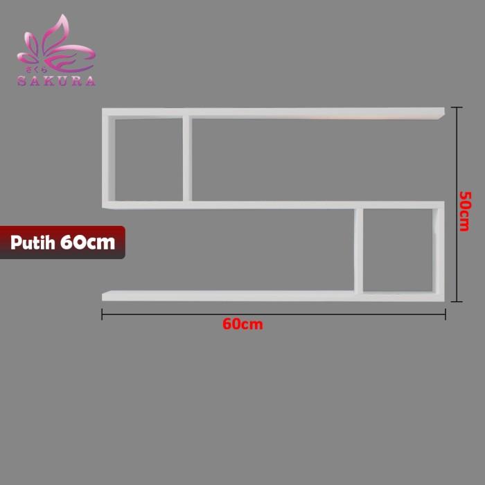 Gambar Rak Buku Serbaguna Hiasan Rumah Gantung Tempel  Dinding Kamar - SOSOYO - PUTIH 60CM dari sosoyo undefined Tokopedia