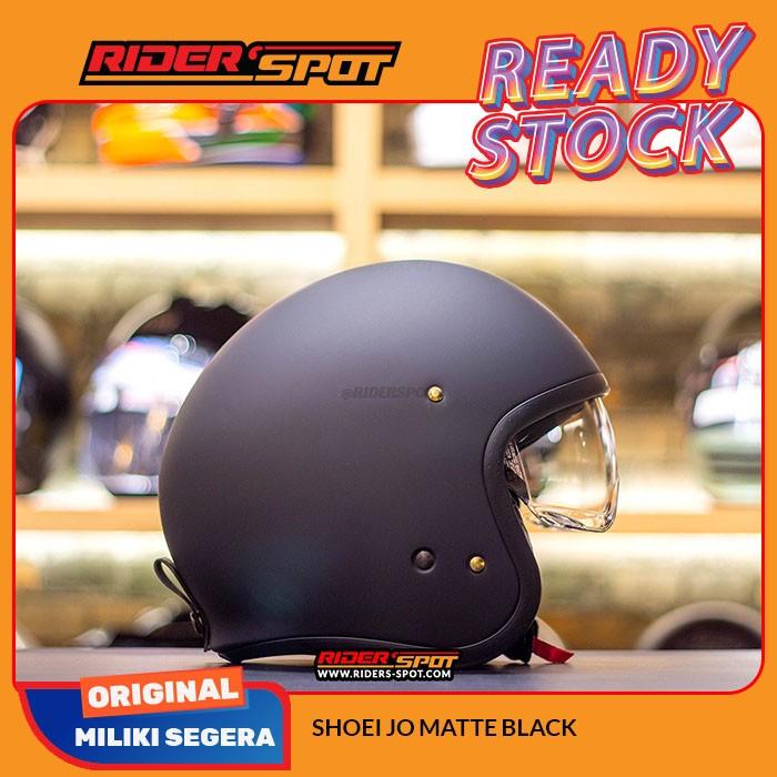Jual Helm Motor SHOEI JO Matt Black Half Face Helmet Classic