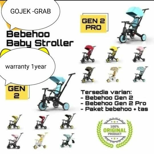 Jual bebehoo gen 7in1 smart folding trike stroller-sepeda