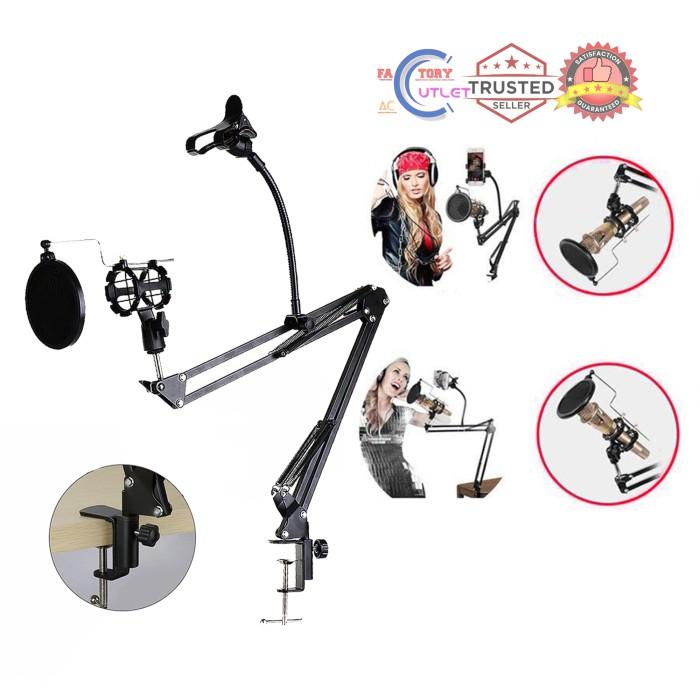 Gambar Microphone Phone Desktop Mobile Holder Meja Studio Mic Smartphone dari Ridder shop undefined Tokopedia