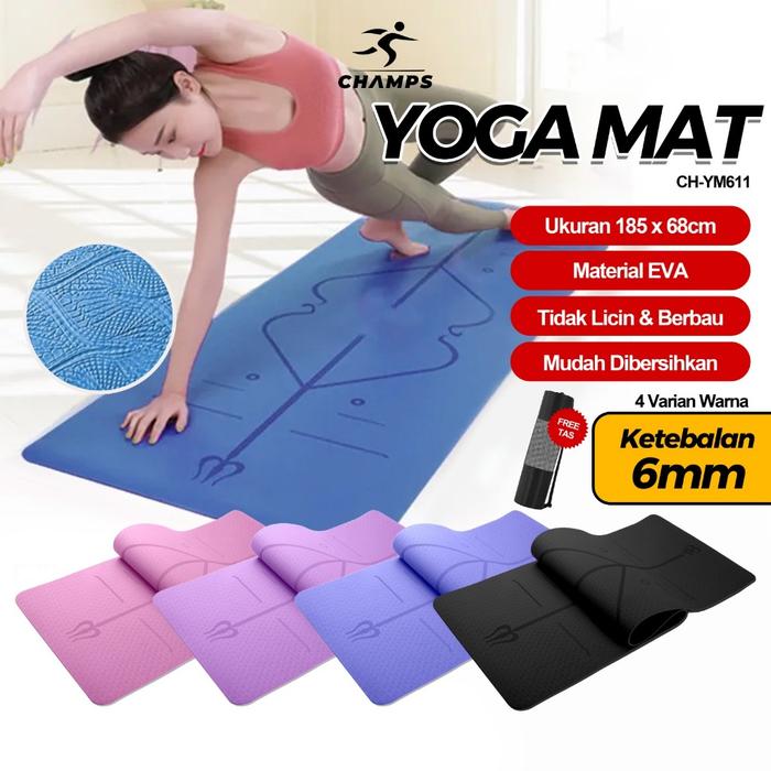 Gambar CHAMPS Matras Friendly Yoga Mat Anti Slip Premium Matras Olahraga dari Oungxy0586 undefined Tokopedia