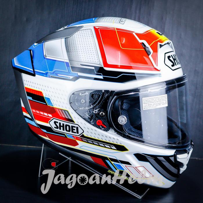 Gambar SHOEI HELM X15 PROXY TC10 | WHITE  RED BLUE | XFIFTEEN SNI ORIGINAL - STANDART, XXL dari JAGOAN HELM undefined Tokopedia
