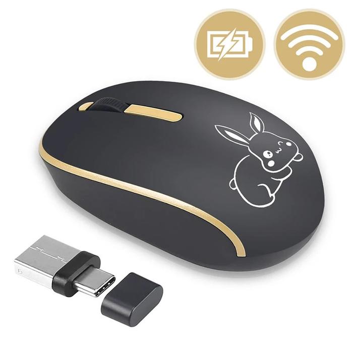 Gambar New 2.4GHZ Type C Wireless USB C Mice Macbook Pro USB Low Noise Ergonomic Computer PC Laptop Accessories dari Sandul Baram undefined Tokopedia