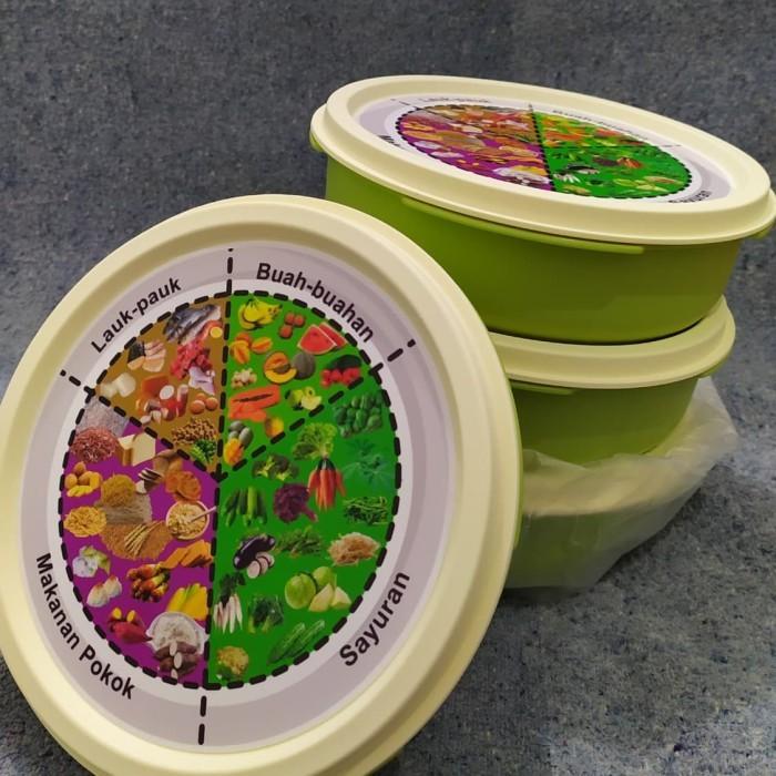 Gambar Lunch Box Sekat 4 + Stiker Isi Piringku Menu Sehat Tulipware, Gosend dari CV Lina Marcelaa undefined Tokopedia