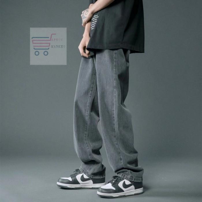 Gambar Celana panjang pria baggy pants pria loose jeans pria celana oversize - 004abu gelap, M=22 947-52.5KG dari Safety Market Jakarta 2 undefined Tokopedia