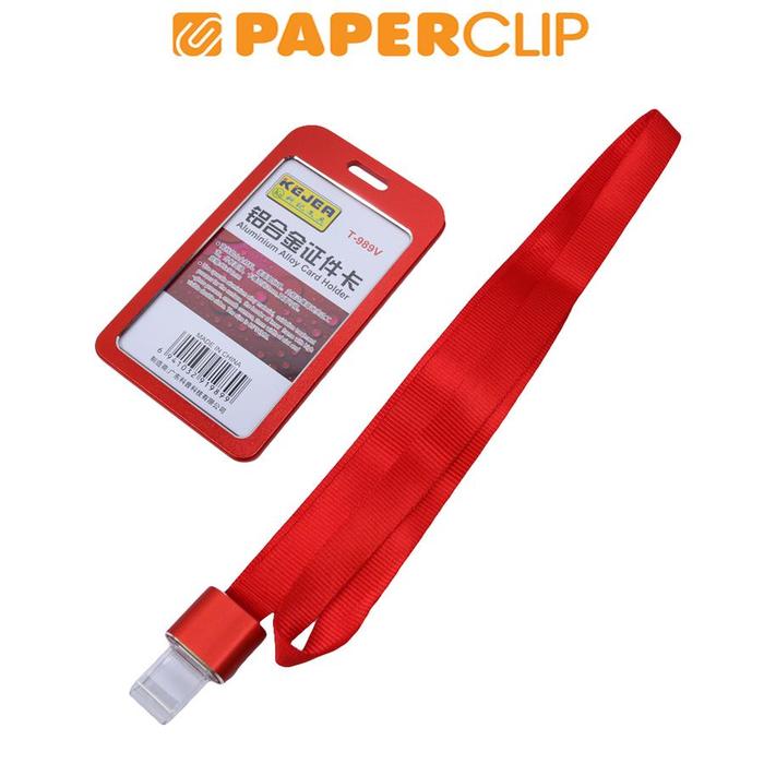 Gambar ID CARD KEJEA T989V ALUMINIUM ALLOY  + LANYARD - RED dari Paperclip Indonesia undefined Tokopedia