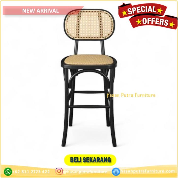 Kursi Bar Kayu Jati Natural Black Barstool Retro Kursi Cafe Rotan asli 7 29aa5c74 6544 473f 9d1e 0eef6def8c5d
