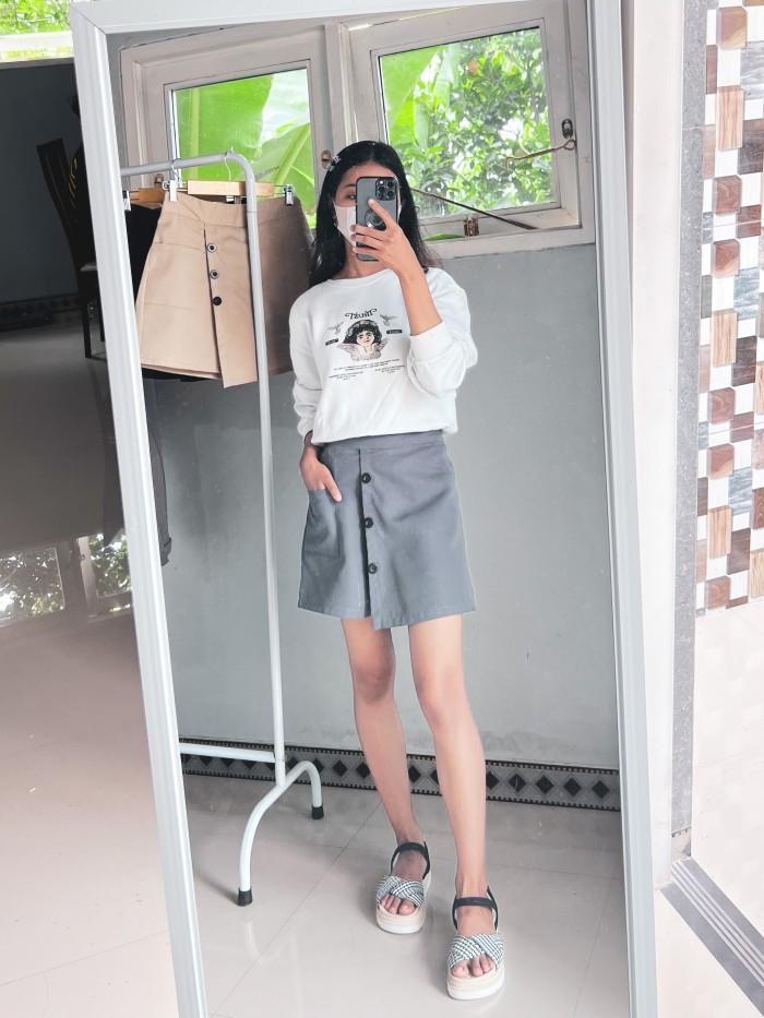 Gambar Korean Mini Skirt - Celana Rok Pendek Wanita korean Style Shorts Hitam Casual Santai Kulot - DARK GREY, XXL dari Futi.id undefined Tokopedia