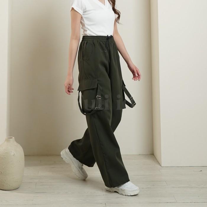 Gambar FUTI ID - ZENI Pants / Celana Cargo Highwaist Wanita - Army, Petite [35-40kg dari Futi.id undefined Tokopedia