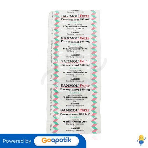 Gambar SANMOL FORTE 650 MG STRIP 10 TABLET dari Apotek Kosambi By GoApotik undefined Tokopedia