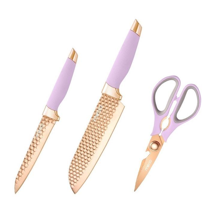 Gambar Mecoo Most Aesthetic 3 In 1 Antibacterial Pisau Set Knife Set Pisau - Irish Lilac dari tutikk official store undefined Tokopedia