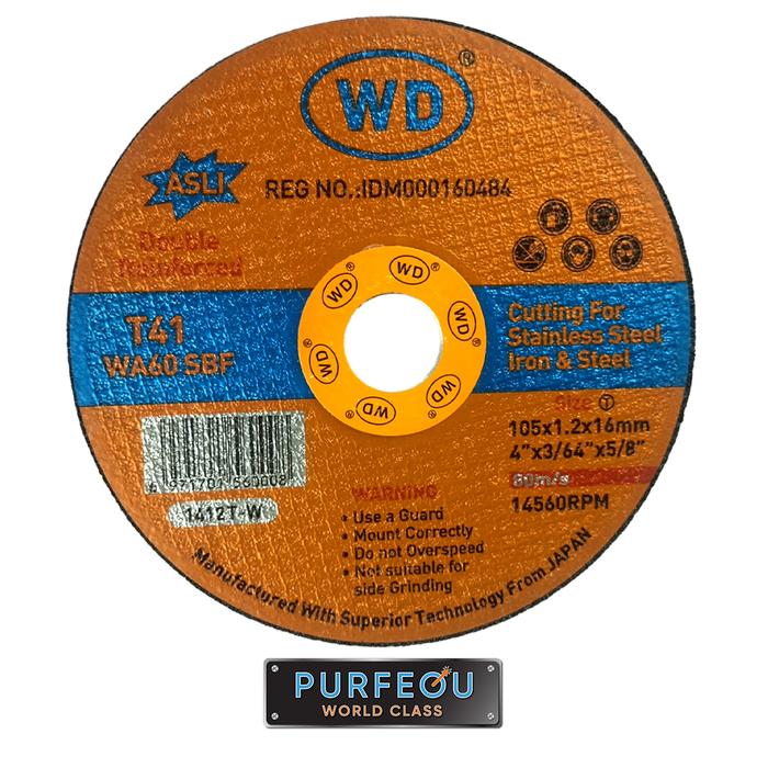 Gambar WD GERINDA 4" /BATU GURINDA 4 INCH WD/ POTONG BESI CUTTING WHEEL T41 - 1 Pcs dari Purfequ Official undefined Tokopedia