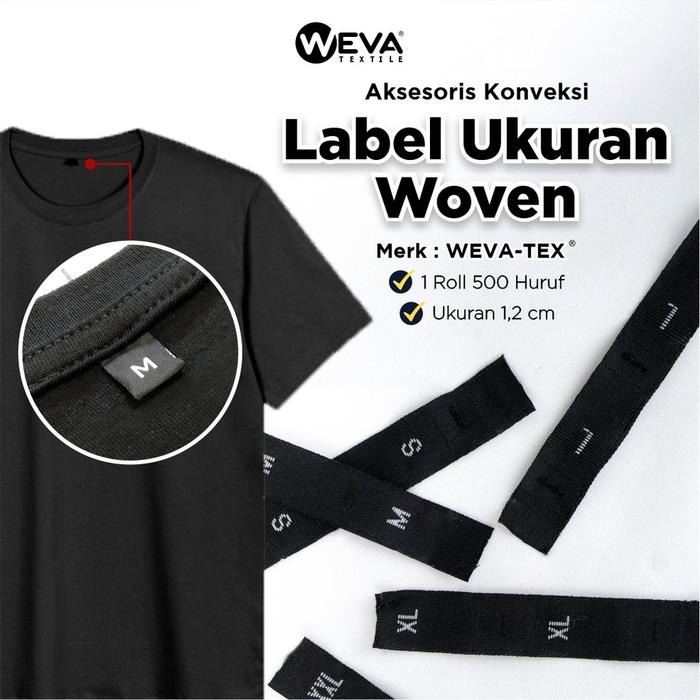 Gambar LABEL UKURAN/ LABEL BAJU/ LABEL SIZE/ LABEL WOVEN S M L XL XXL - M dari Weva Textile undefined Tokopedia