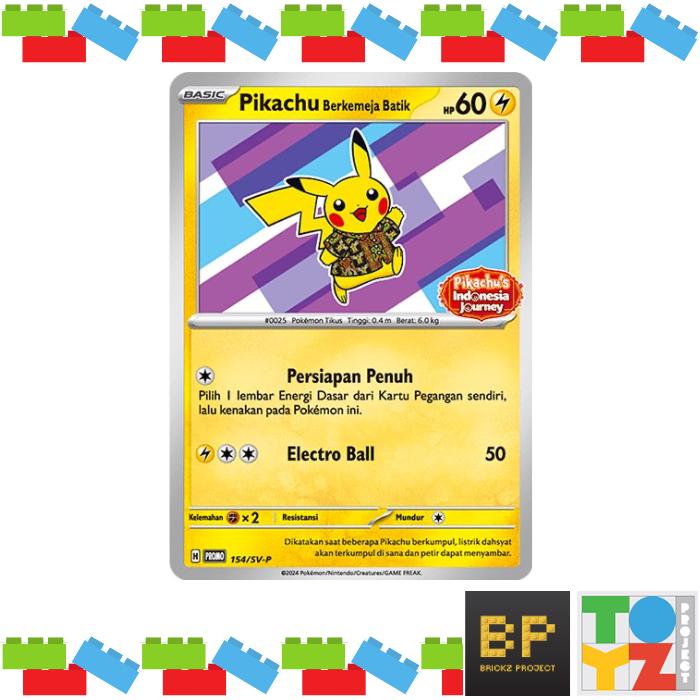 Pokemon Batik Xatu - Pikachu Card with Batik Shirt 154/SV-P