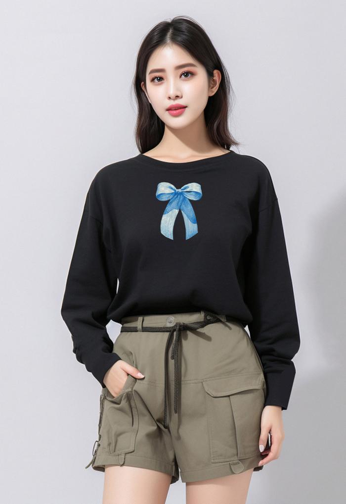 Gambar LTF59 Kaos Lengan Panjang Wanita Ladies "blue ribbon" Hitam - L dari THIRD DAY Kota Bandung Tokopedia