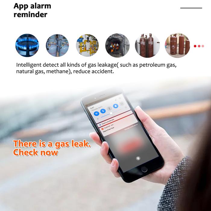 Gambar TUGARD GS21 Wifi Tuya Gas Sensor Alarm System For Home and Kitchen Smartlife Smoke house Temperature Natural Gas Detector dari ALRASO STORE undefined Tokopedia
