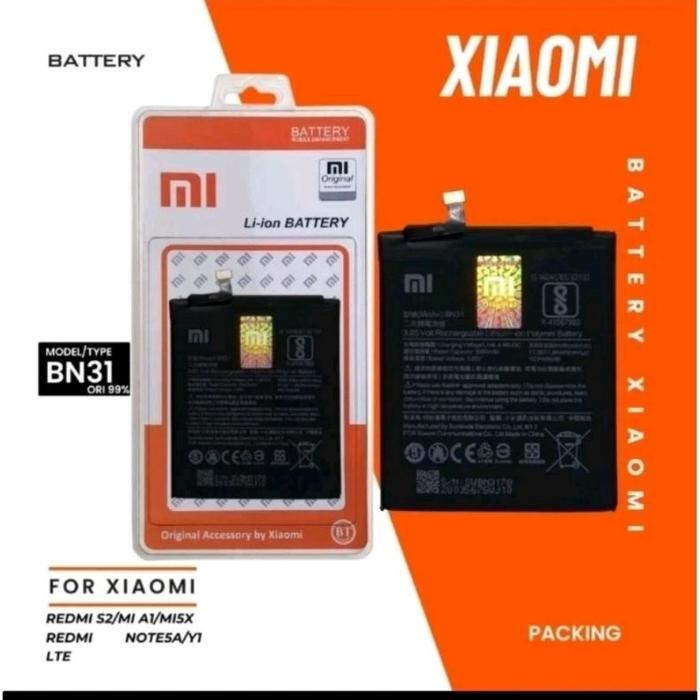 Gambar Baterai Batre Xiaomi Redmi Note 5A - Mi A1 - Mi 5X / Redmi S2 Y2  BN31 - ORI 100%, Xioami Mi A1 dari aldypart undefined Tokopedia